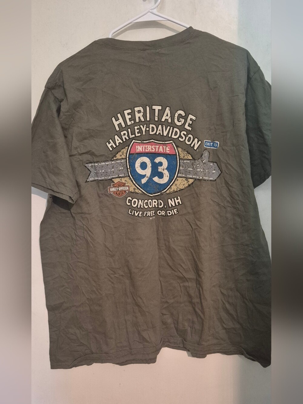 Harley-Davidson Olive Green Heritage Interstate 93 Graphic Tee SZ.2X